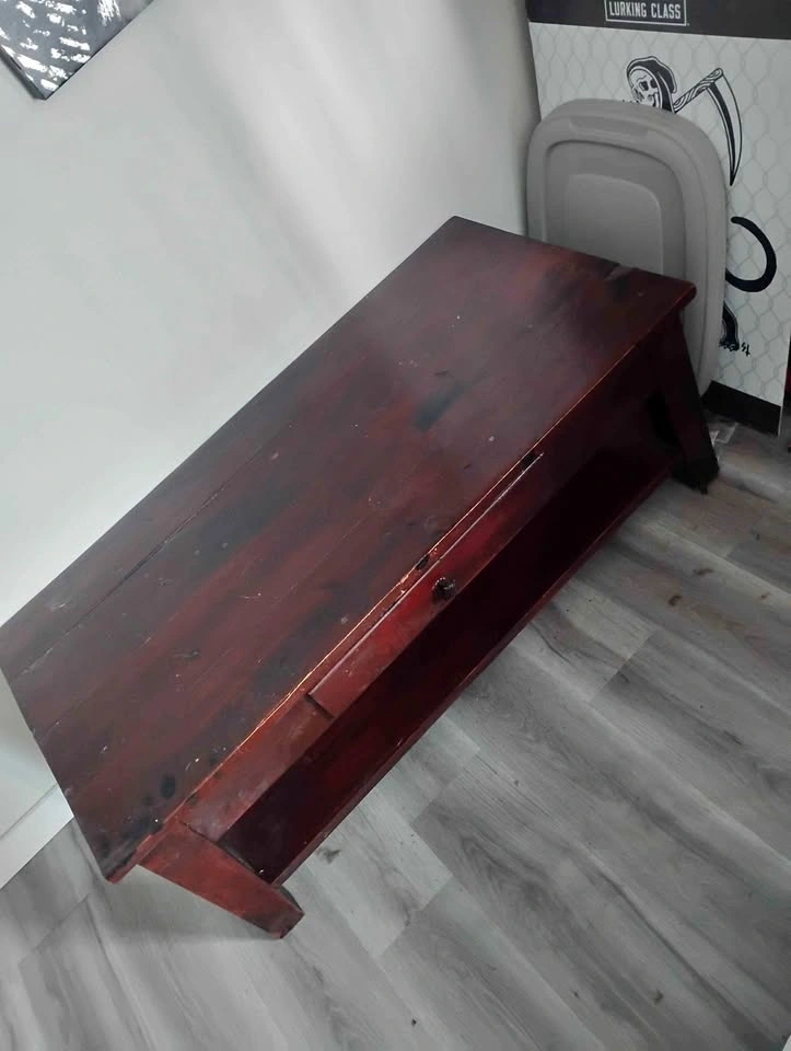 Dark Wood Coffee Table with Drawer
