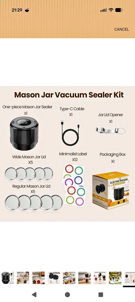 Brand New Mason Jar Vacuum Sealer Kit