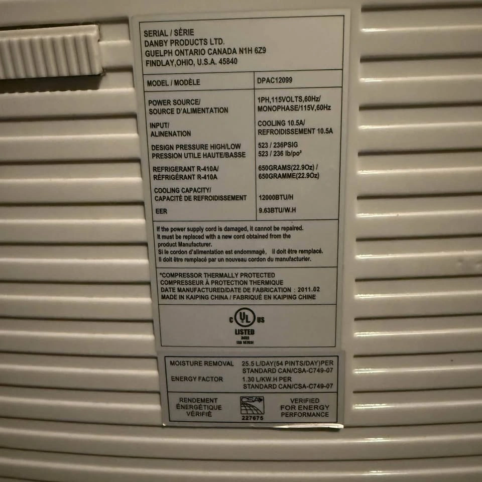 Dandy Premiere Portable Air Conditioner 12,000 BTU (model: DPAC1 - photo 5