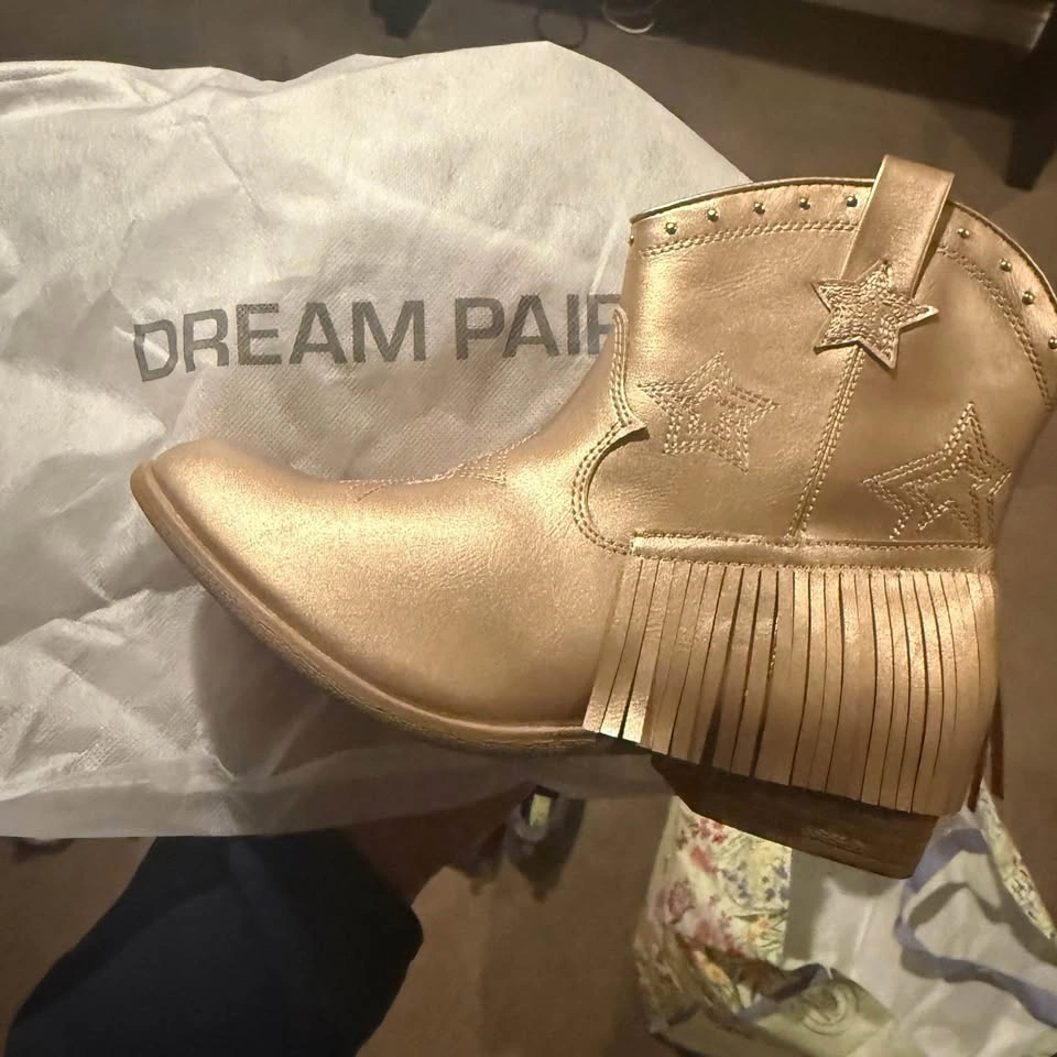 DREAM PAIRS Girls Cowgirl Cowboy Western Mid Calf Tassel Boots - photo 2