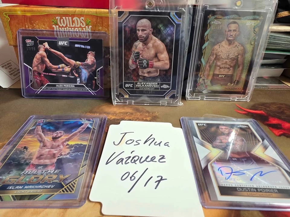 Topps Chrome Max Holloway and Alex Volkanovski /10 UFC Cards