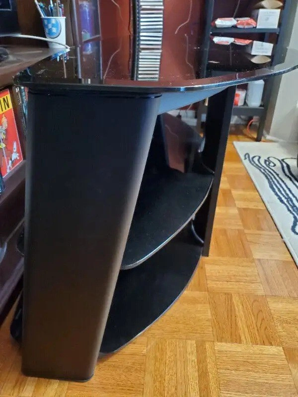 TV glass stand with three shelves