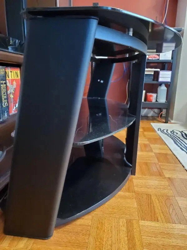 TV glass stand with three shelves - photo 2