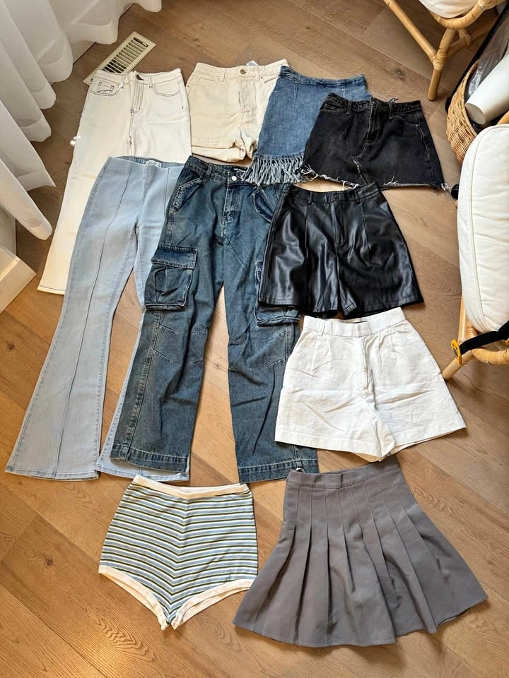 Women's Bottoms Clothing Bundle - Jeans, Shorts, and Skirt