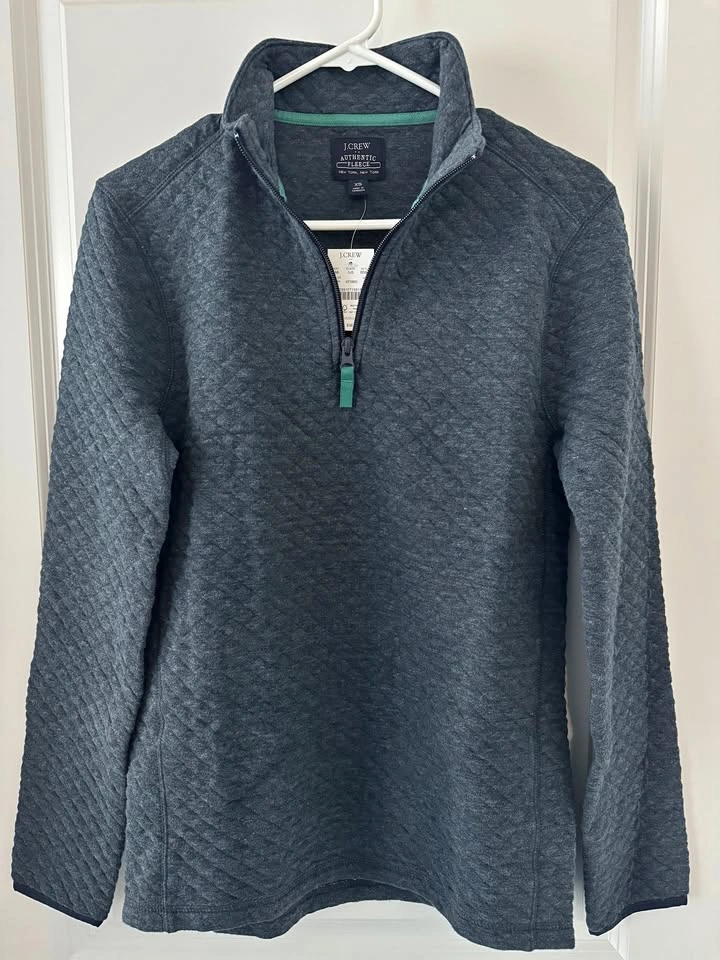 J.Crew Men's Quilted Half-Zip Pullover ~ XS BNWT⚽️