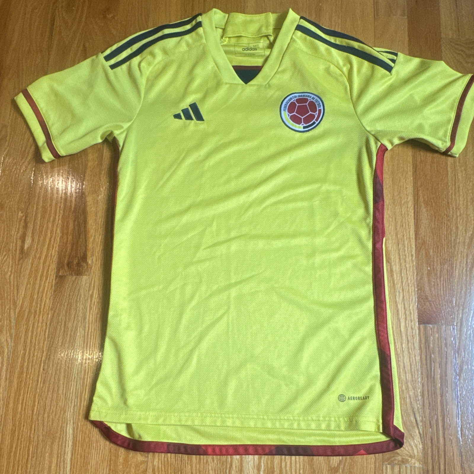 adidas Colombia National Team Soccer Jersey Shirt Yellow Blue Re