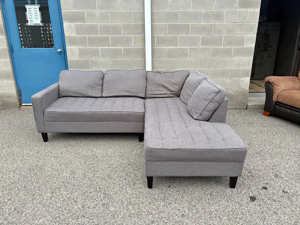 Light Grey Large Sectional Sofa with Chaise - Free Delivery