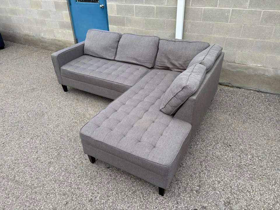 Light Grey Large Sectional Sofa with Chaise - Free Delivery - photo 2