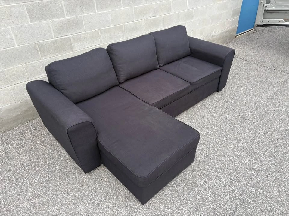 Dark Grey Sectional Sofa Bed with Storage - Free Delivery - photo 5