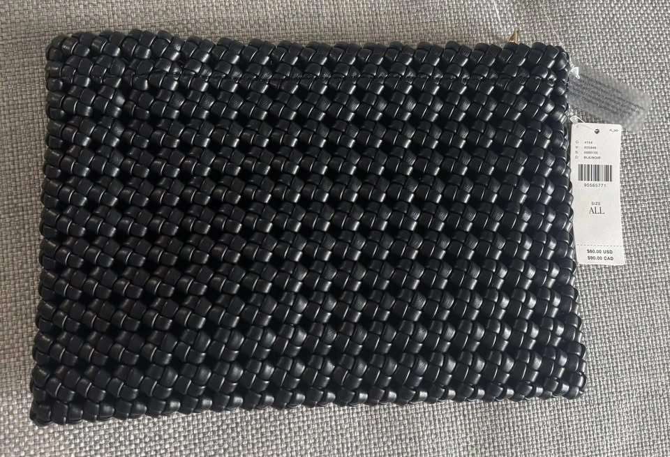 Anthropologie The Kalani Woven Knot Clutch - Black BNWT⚽️ - photo 3