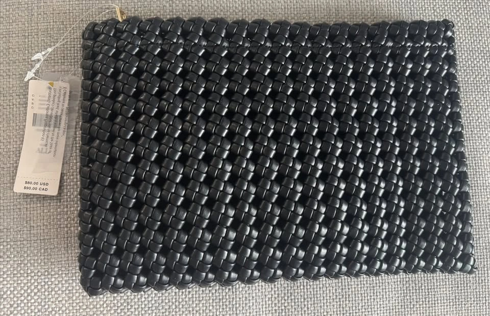 Anthropologie The Kalani Woven Knot Clutch - Black BNWT⚽️ - photo 4