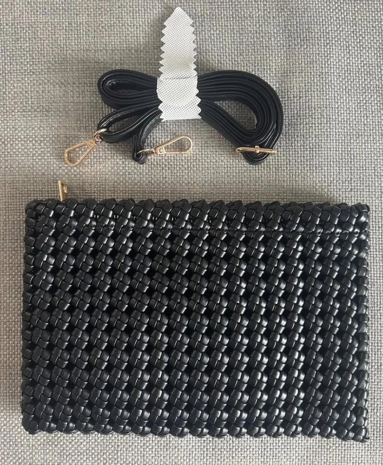 Anthropologie The Kalani Woven Knot Clutch - Black BNWT⚽️ - photo 5