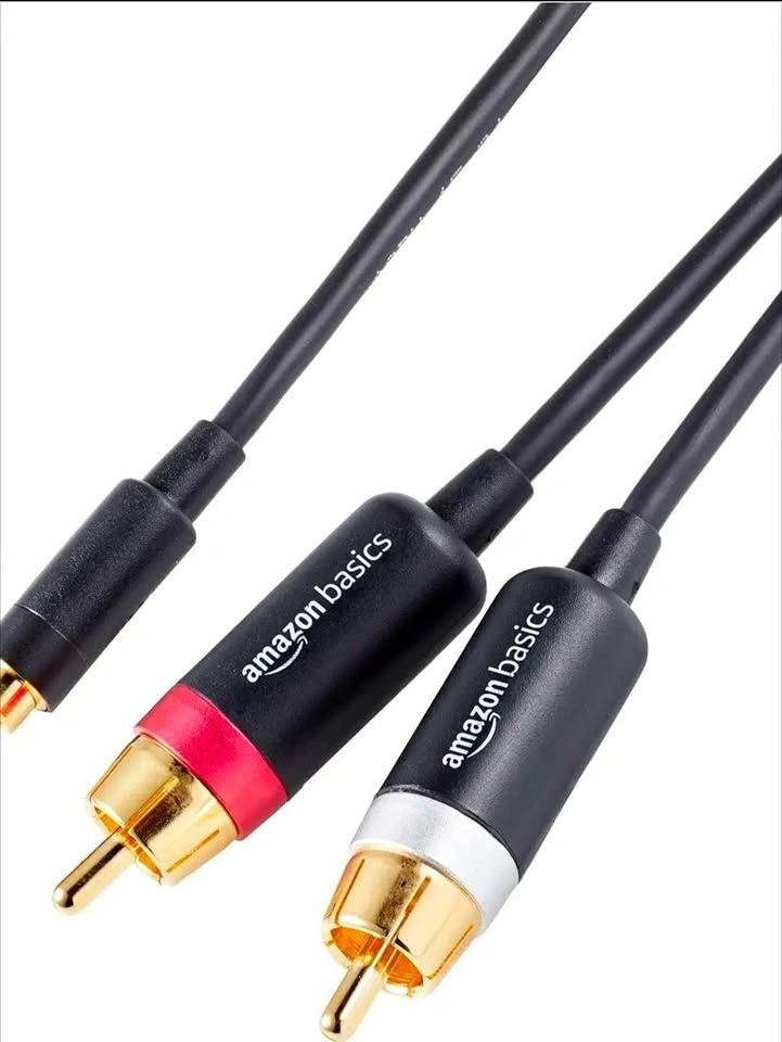 3.5 Aux to 2 Male RCA Adapters, Audio Cable 15 Ft/4.6 m