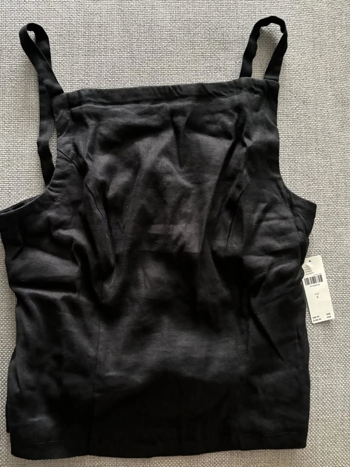 Maeve Black Square-Neck Linen Apron Tank - Small - New⚽️ - photo 5