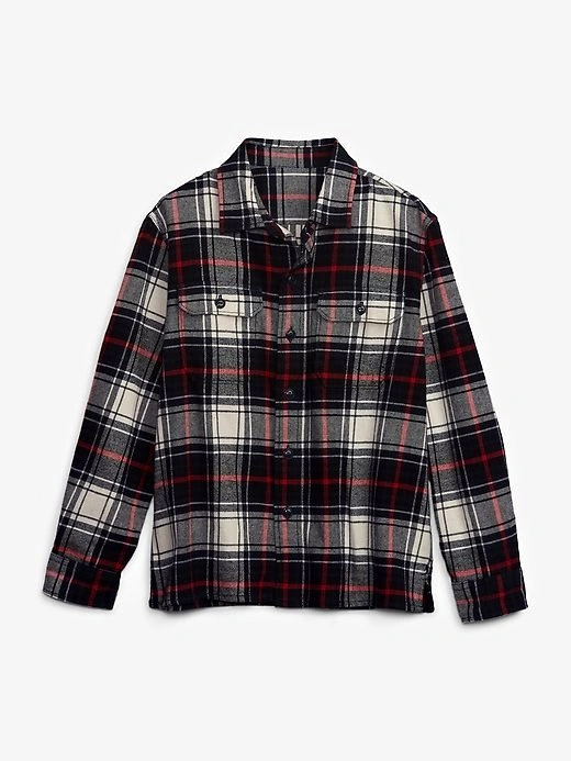 GAP Boy's Organic Cotton Flannel Shirt XXL | Red Navy Plaid⚽️