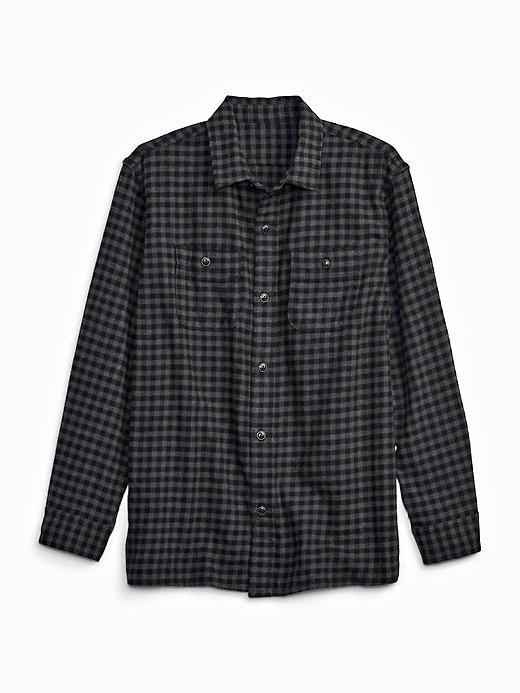 GAP Boy's Organic Cotton Flannel Shirt XXL | Grey Gingham NEW⚽️