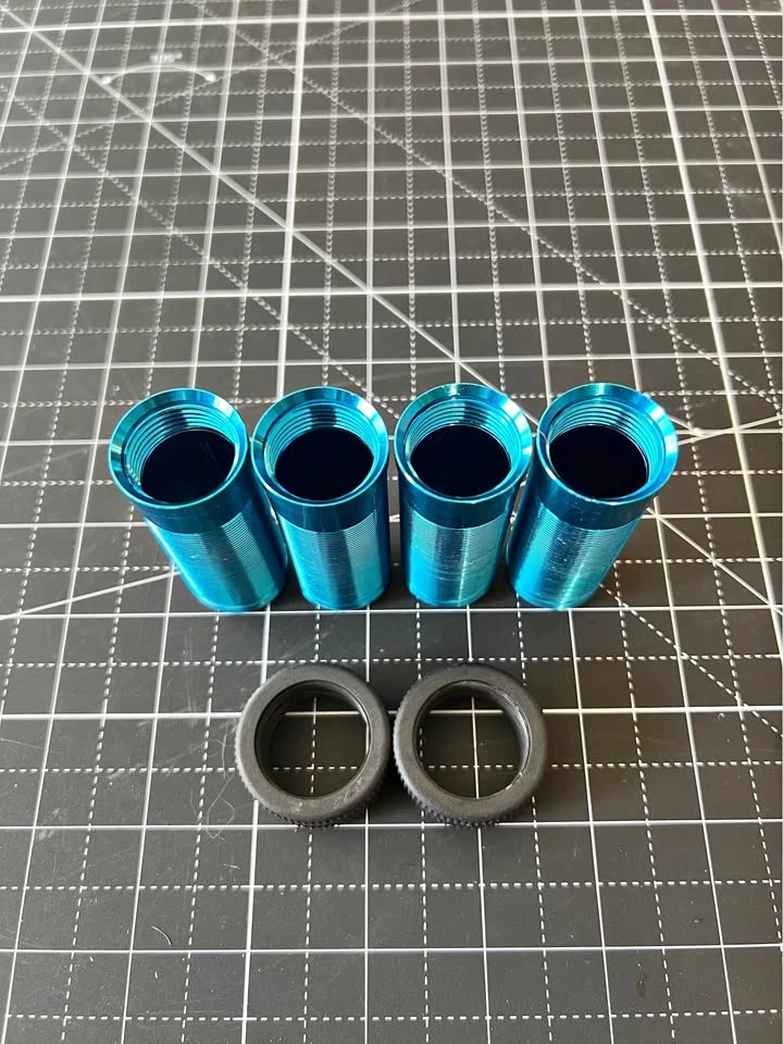 Team Losi LST LST2 Blue Anodized Threaded Big Bore Shock Sleeves
