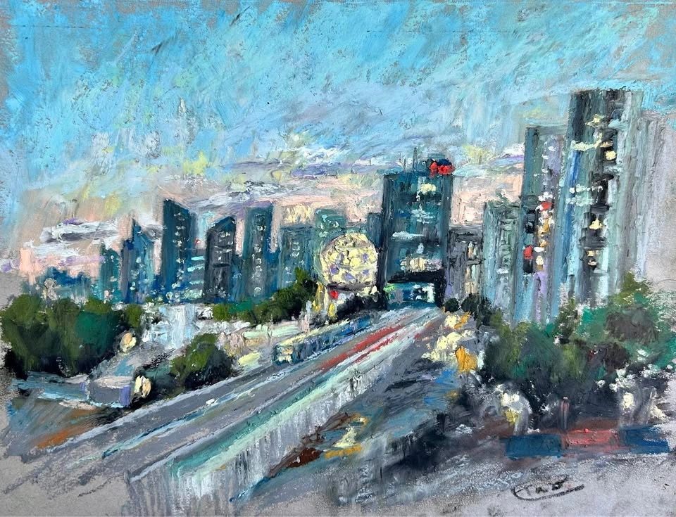 “Downtown” Original Pastel Painting