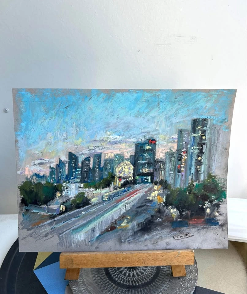 “Downtown” Original Pastel Painting - photo 2