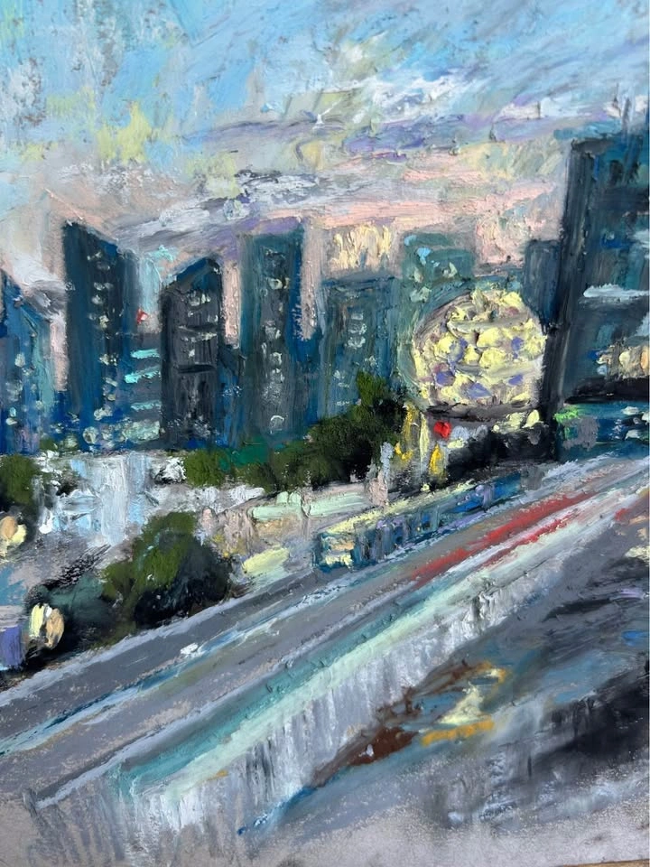 “Downtown” Original Pastel Painting - photo 4