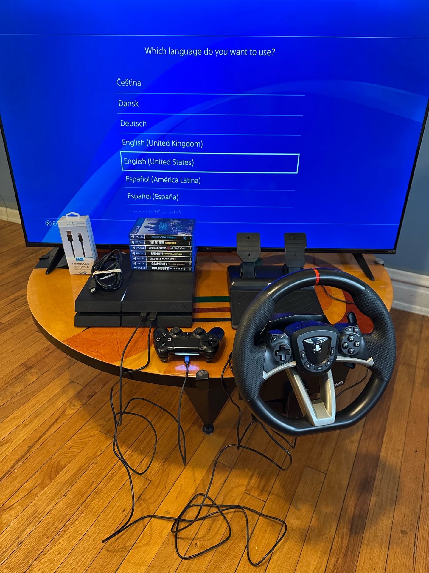 PS4 + Hori Apex Racing Wheel Bundle