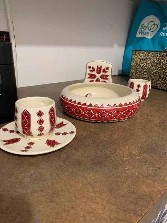 Ceramic Tea Set with Traditional Pattern