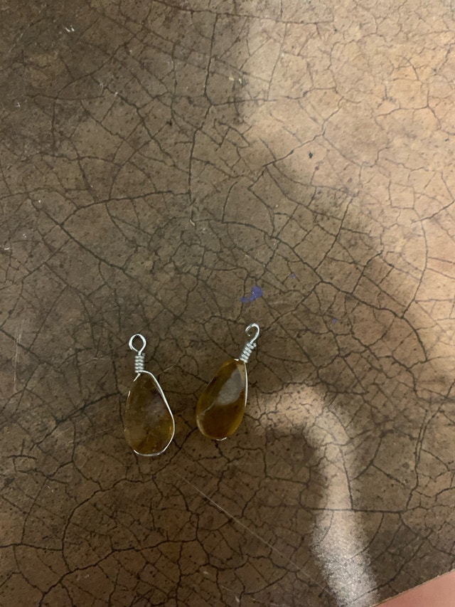 Amber Teardrop Pendants - photo 2