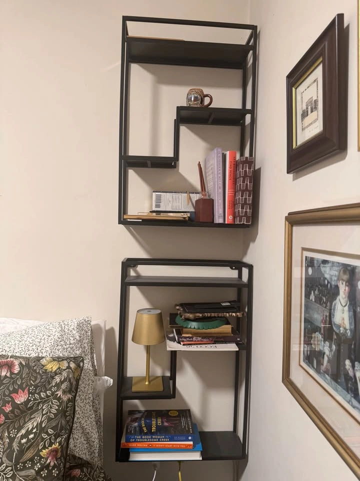 Set of 2 metal wall shelves - photo 2