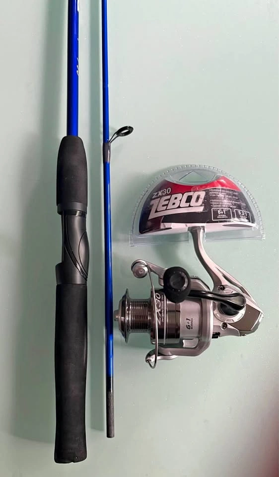 Zebco ZX30 Spinning Reel and Shakespeare Durango Fishing Rod 6ft