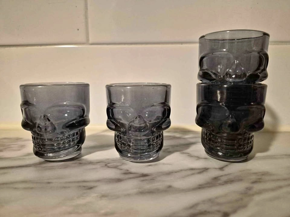 Stacking skull shot glasses