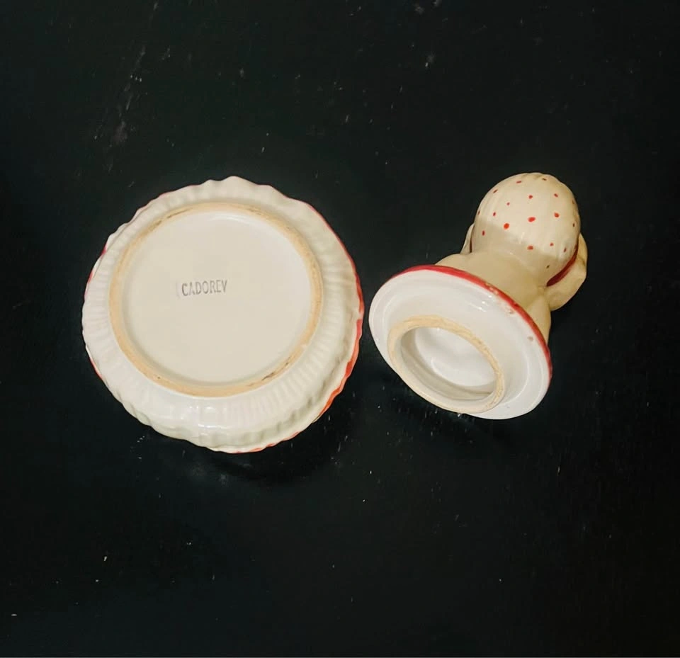 Vintage CADOREY figurine Ceramic Hideaway jar - photo 5
