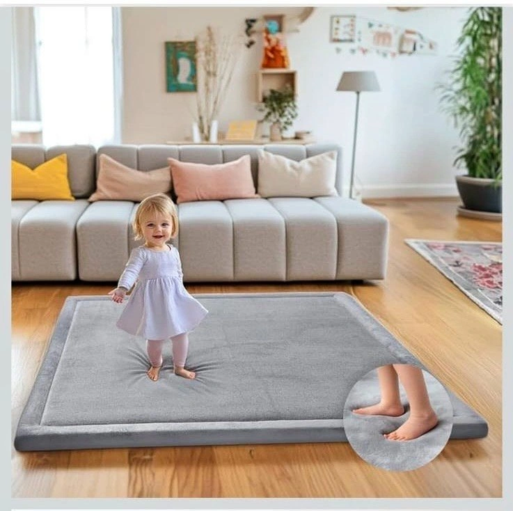 Ultra Soft Thick Baby Play Mat, Gray - New