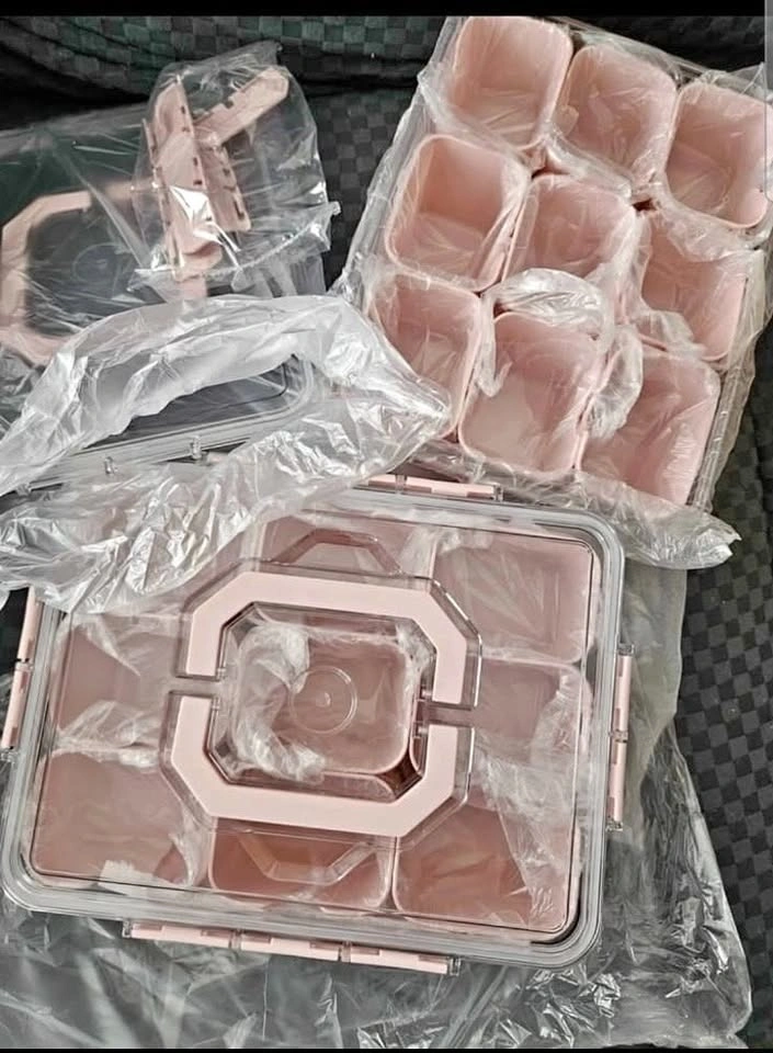 Pink snack box - 9 compartment