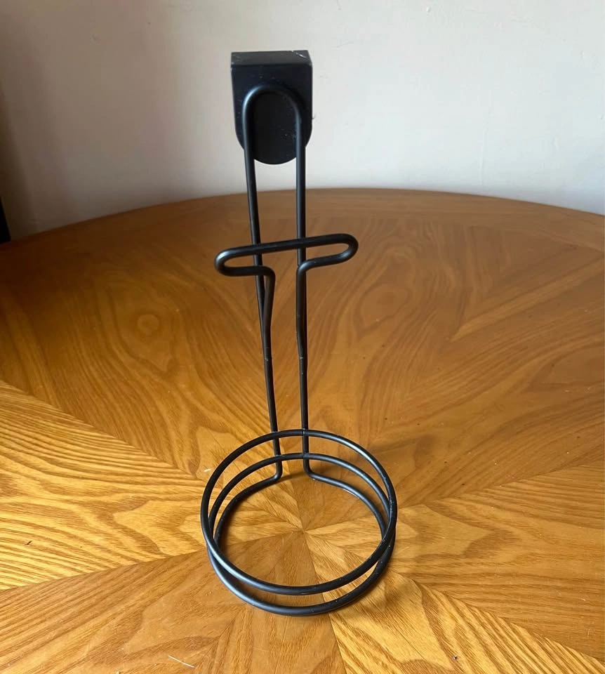 Metal Hair Dryer Holder, Over The Cabinet Door, black