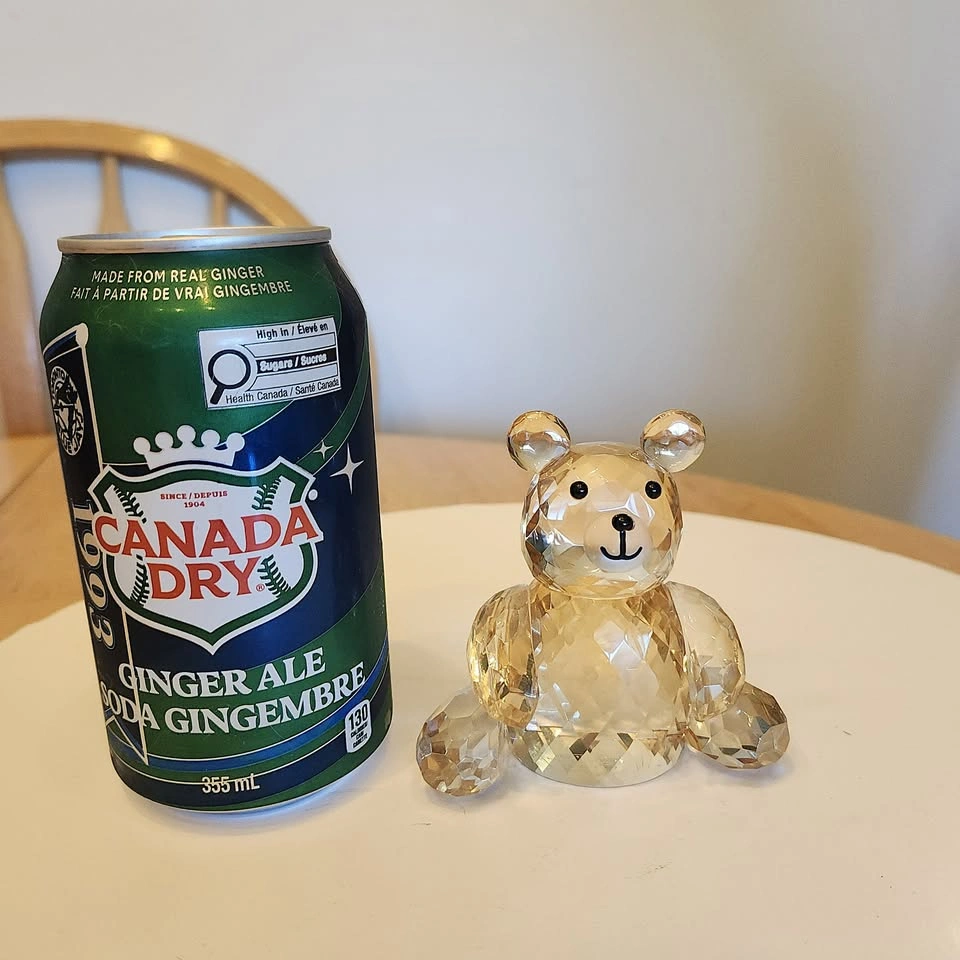 CRYSTAL - Delicate Golden Crystal Bear Figurine Paperweight ⚽️ - photo 2