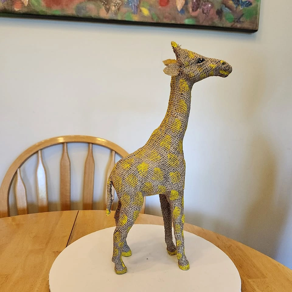 'BETTY' - a Burlap Giraffe, Figurine, Decor ⚽️