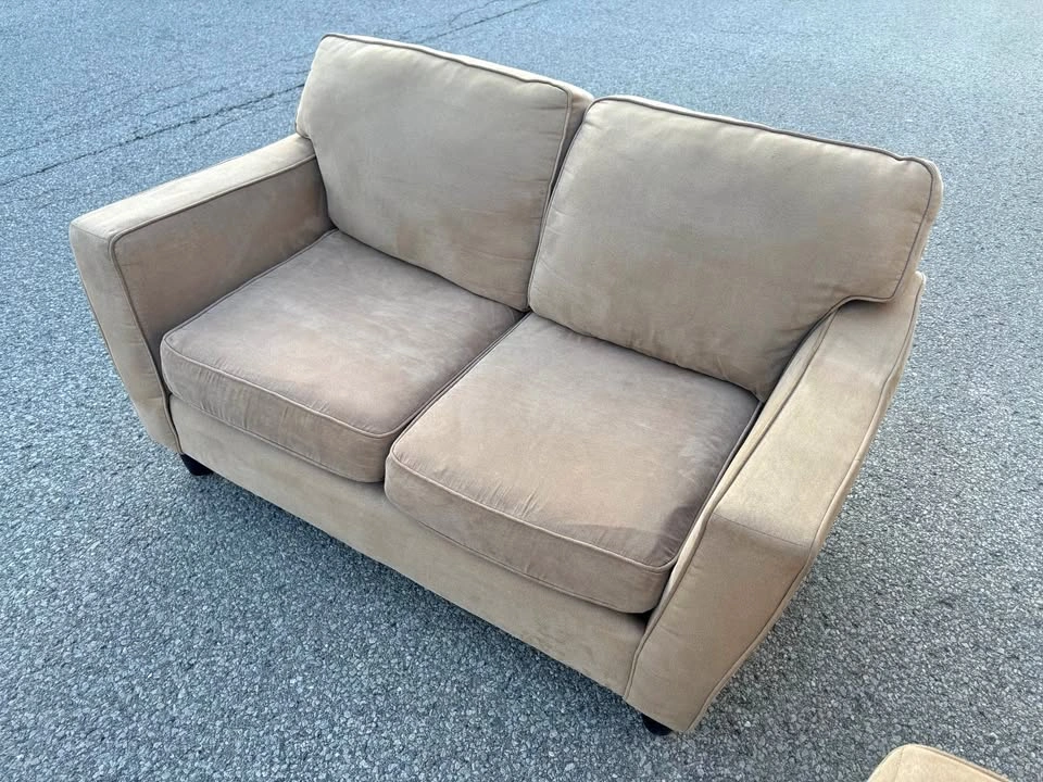 Beige Suede 2 Seater Sofa For Sale - Free Delivery