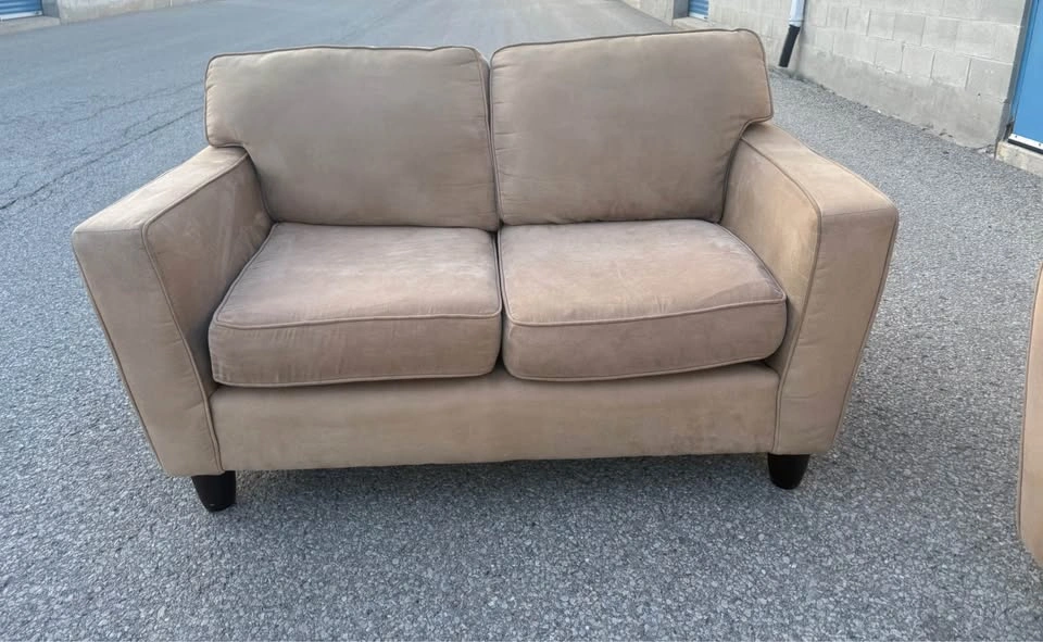 Beige Suede 2 Seater Sofa For Sale - Free Delivery - photo 2