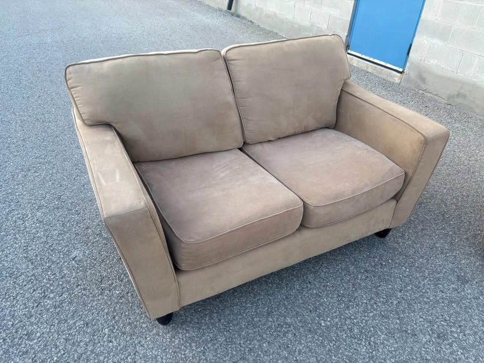 Beige Suede 2 Seater Sofa For Sale - Free Delivery - photo 3