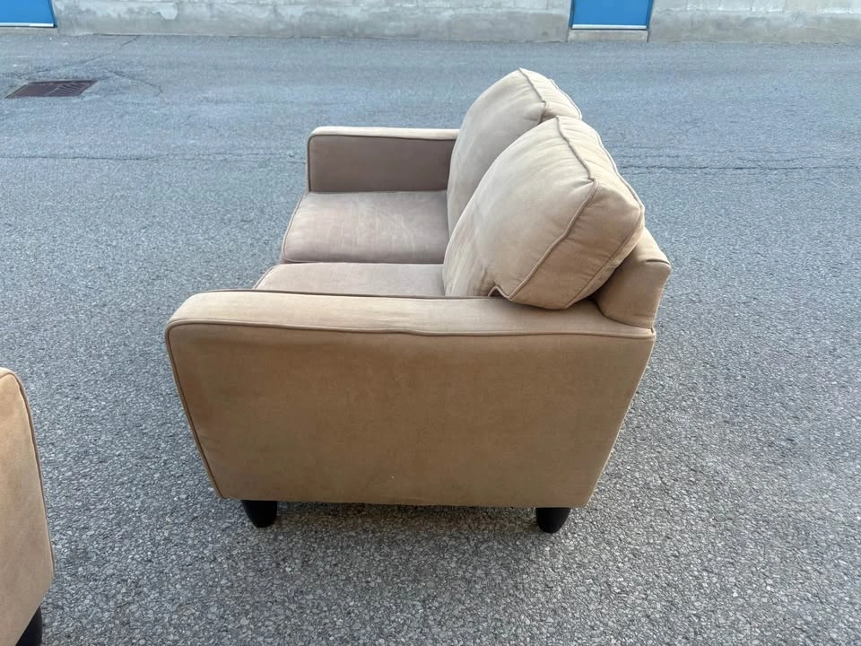 Beige Suede 2 Seater Sofa For Sale - Free Delivery - photo 4