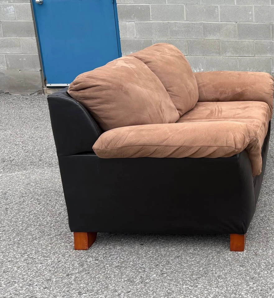 Beige and Brown 2 Seater Love Seat Sofa - Free Delivery - photo 4