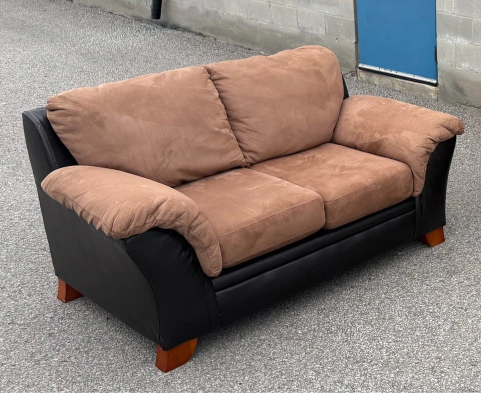 Beige and Brown 2 Seater Love Seat Sofa - Free Delivery - photo 5
