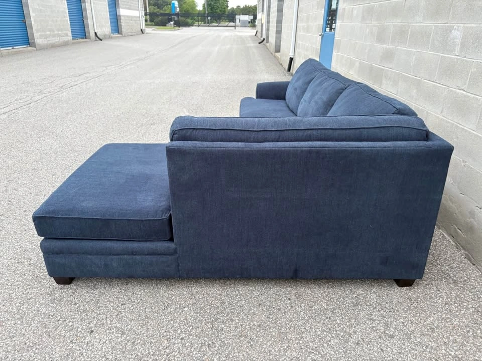 Blue Sectional Couch with Chaise - photo 4