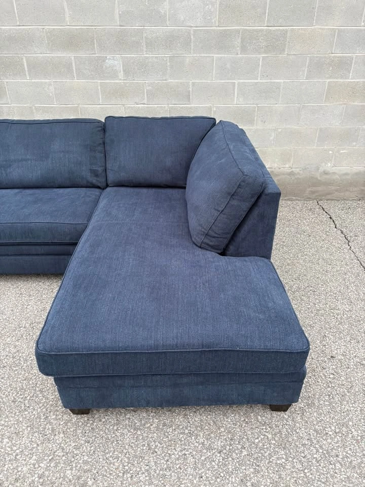 Blue Sectional Couch with Chaise - photo 5