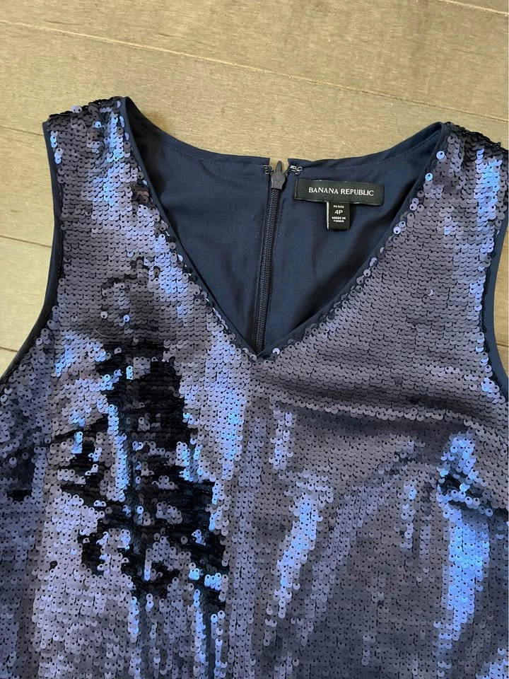 Banana Republic navy and black sequin dress - photo 3