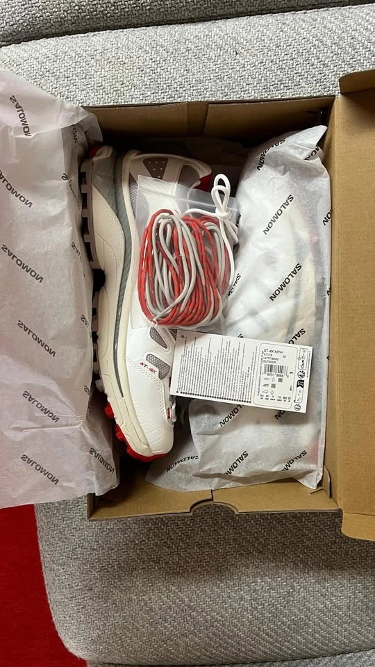 Kith for Salomon XT-4K Bright White / Ashes of Roses / Fiery Red - photo 3