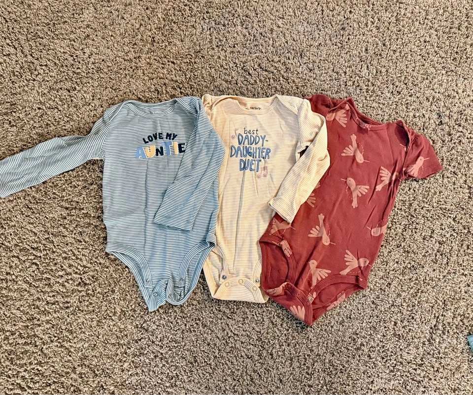 Three Carters toddler girls onesie tops