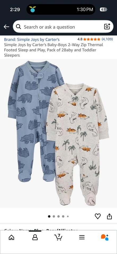 Carters 2 pack boys thermal sleepers - photo 2