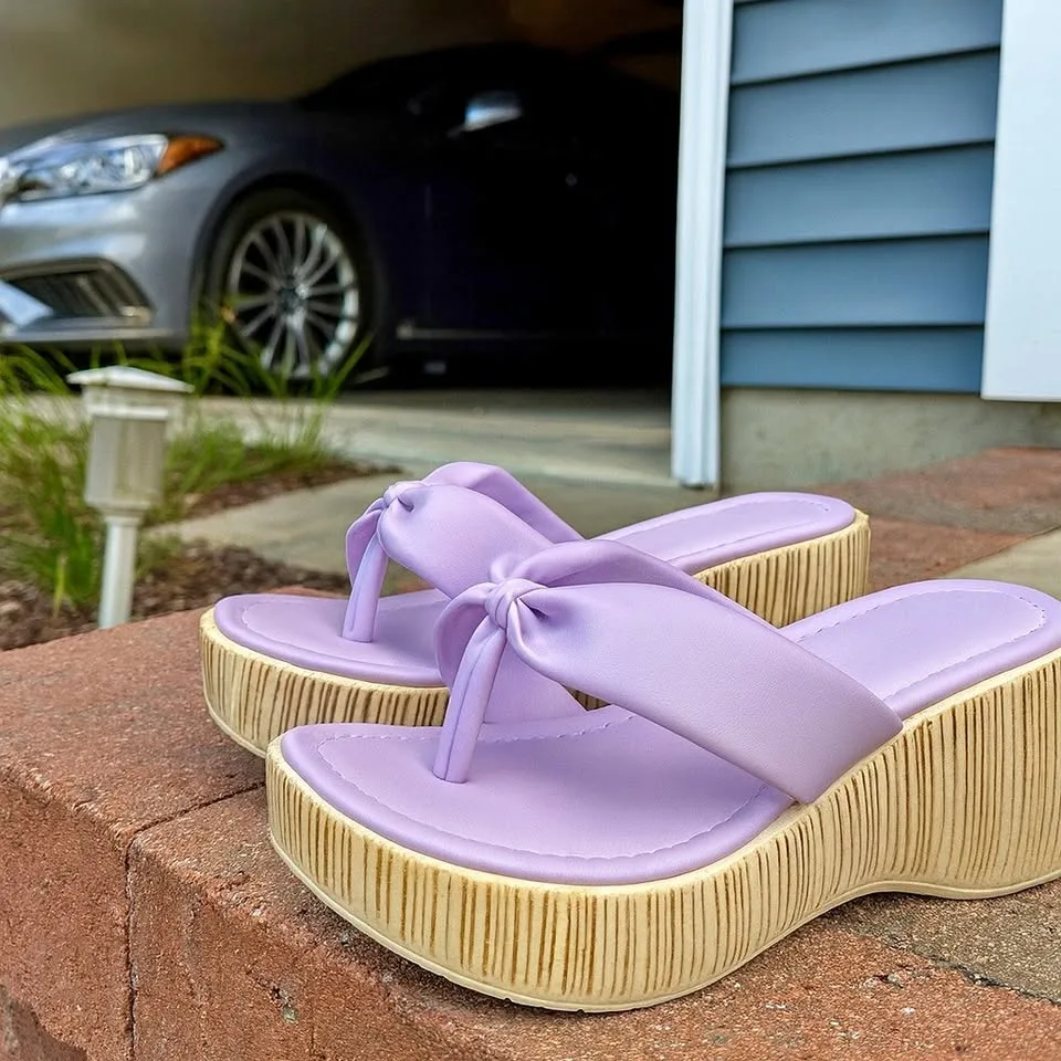 🛍️✨ BUY 3+ ITEMS, GET 50% OFF - Lavender Platform Sandals thumbnail