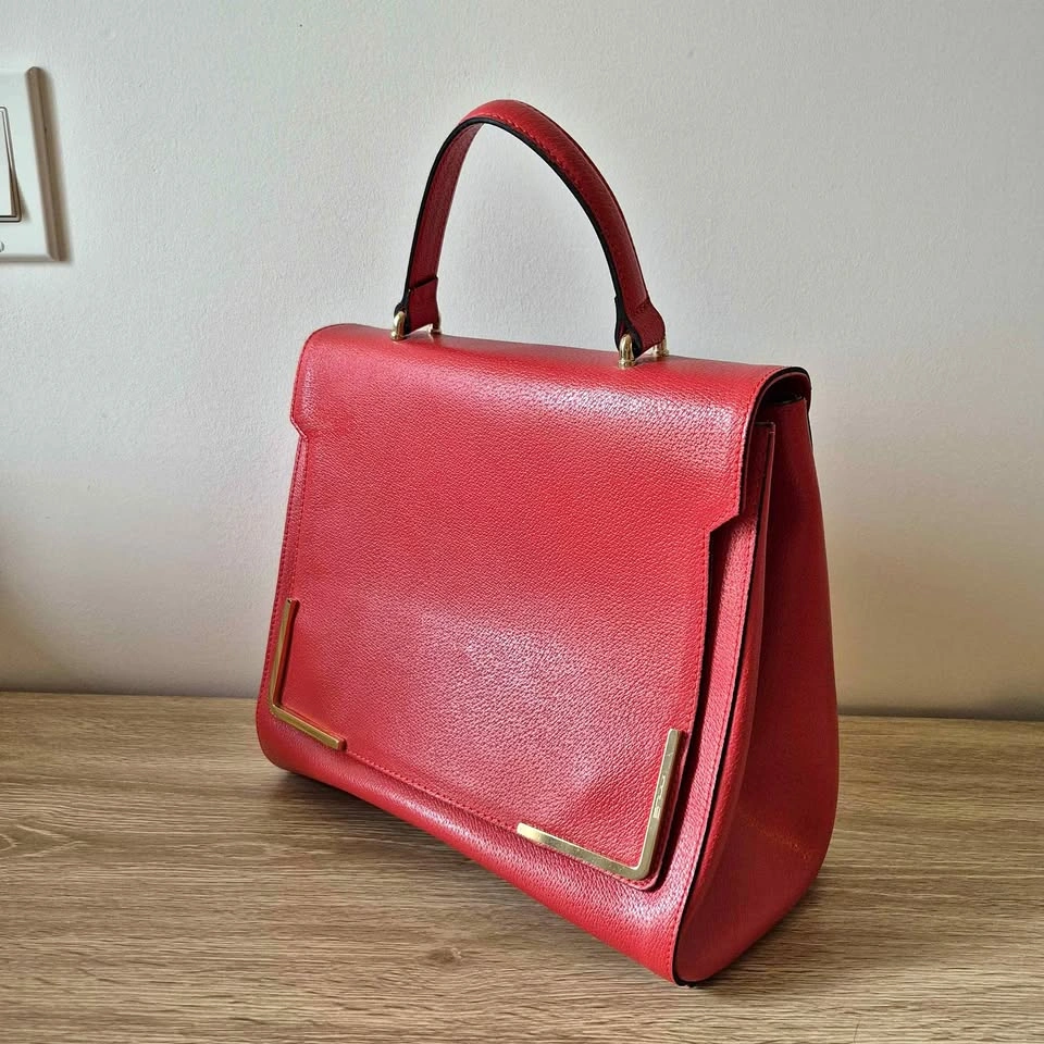 Genuine Leather, Made in Italy, Red Handbag - INNUE